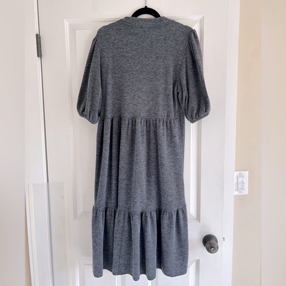 Zara Charcoal Gray Knit Midi Dress, medium - Picture 4 of 6